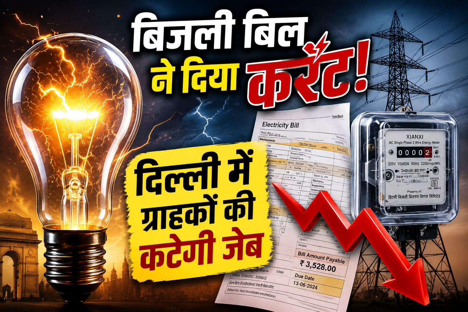 Delhi Electricity Bill Costly: दिल्ली वालों को बड़ा झटका! अब महंगा होगा बिजली का बिल, सरचार्ज की लिमिट 17% तक बढ़ी