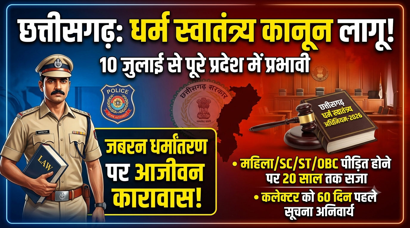 Dharm Svatantrya Act 2026: लागू: जबरन धर्मांतरण पर उम्रकैद और ₹25 लाख तक का जुर्माना, जानें नए कानून के कड़े नियम