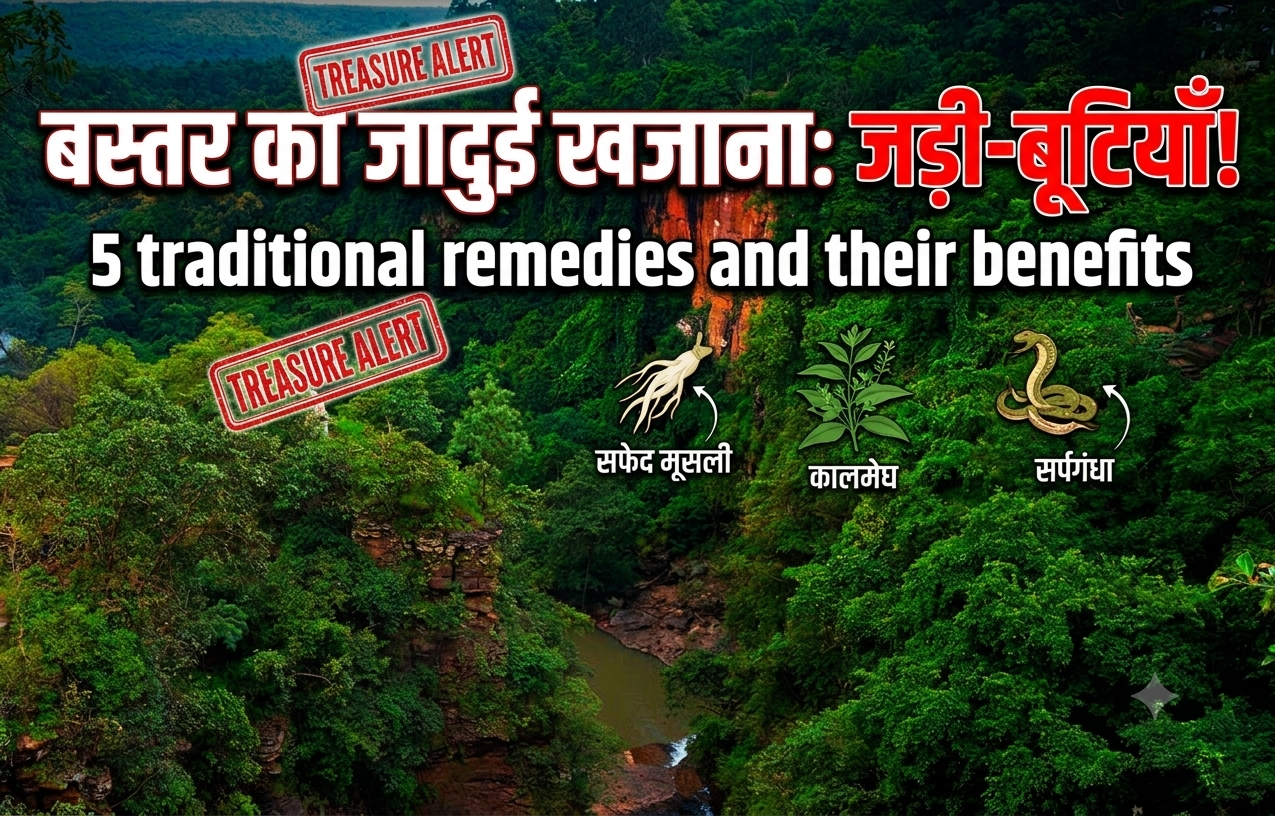 Bastar Vaidya Remedies : बस्तर की ‘संजीवनी’: छत्तीसगढ़ के जंगलों में छिपी 5 जादुई जड़ी-बूटियां और उनके अचूक फायदे