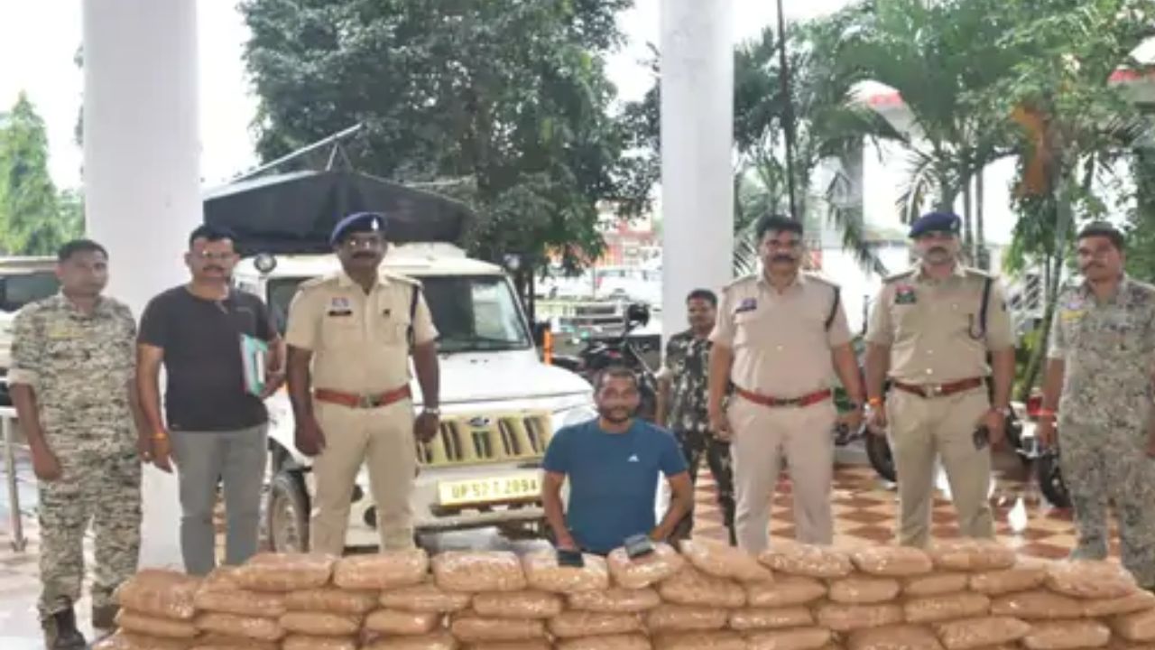 Bastar News: धनपुंजी फॉरेस्ट नाका पर पुलिस का शिकंजा, 105 पैकेट में 215 किलो गांजा जब्त, एक गिरफ्तार