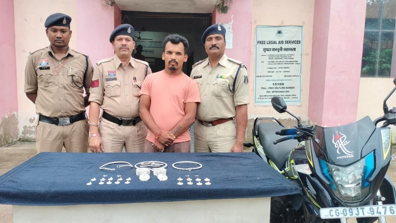 Kawardha News: कुकदूर पुलिस ने दो चोरी के मामलों का किया खुलासा, शातिर चोर को किया गिरफ्तार, लाखों का सामान बरामद