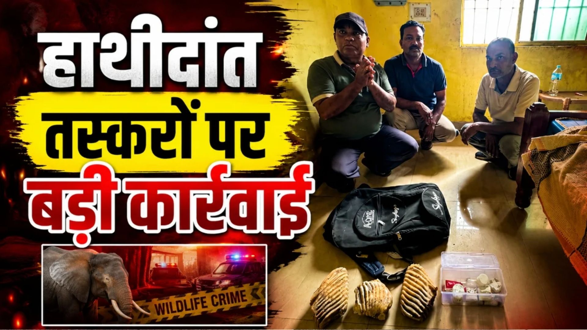 Raipur News : धर्मशाला में छापा, बैग से मिले हाथी के तीन दांत, वन्यजीव तस्करी का भंडाफोड़